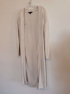 Banana Republic Cream Open-Front Longline Cardigan